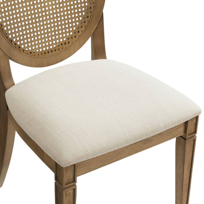 Crosley Katia 4-Piece Upholstered Cane-Back Dining Chair Set