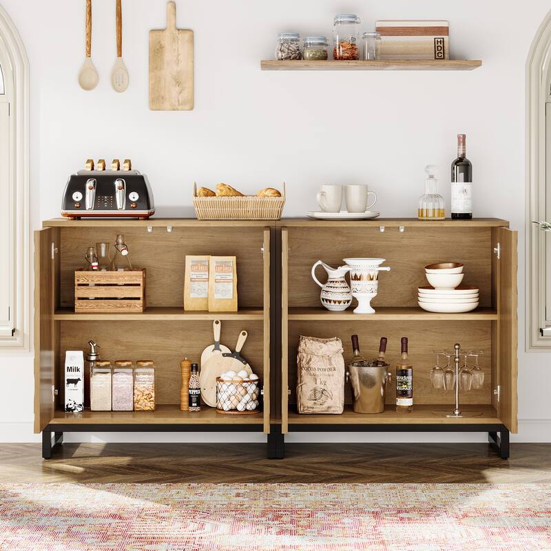 57.5" Rustic Sideboard Buffet Cabinet with Doors - 13.77"D x 57.48"W x 31.69"H