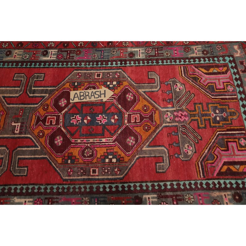 Hand Knotted Oriental 100% Wool Carpet Traditional Tribal Red Ardebil Runner Rug - 10' 4'' X 3' 5''