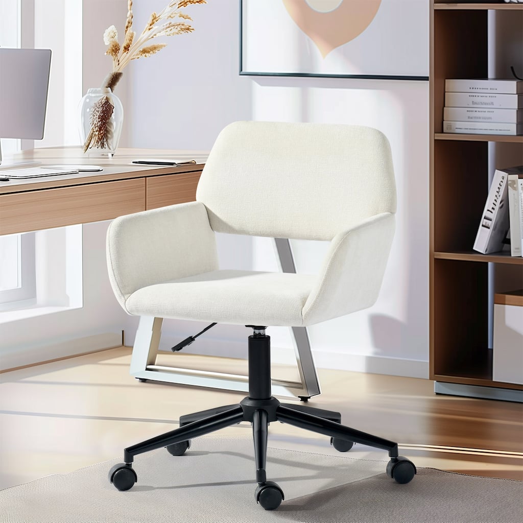 Homy Casa Modern Task Chair-Upholstered, Adjustable Height, Open Arms