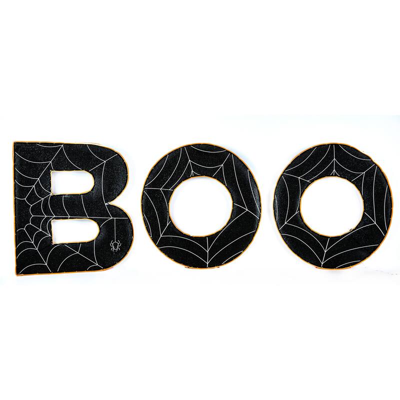 National Tree Company Halloween Pre Lit Lawn Decoration, Orange, 'BOO', LED Lights, Includes Garden Stakes, 47 Inches
