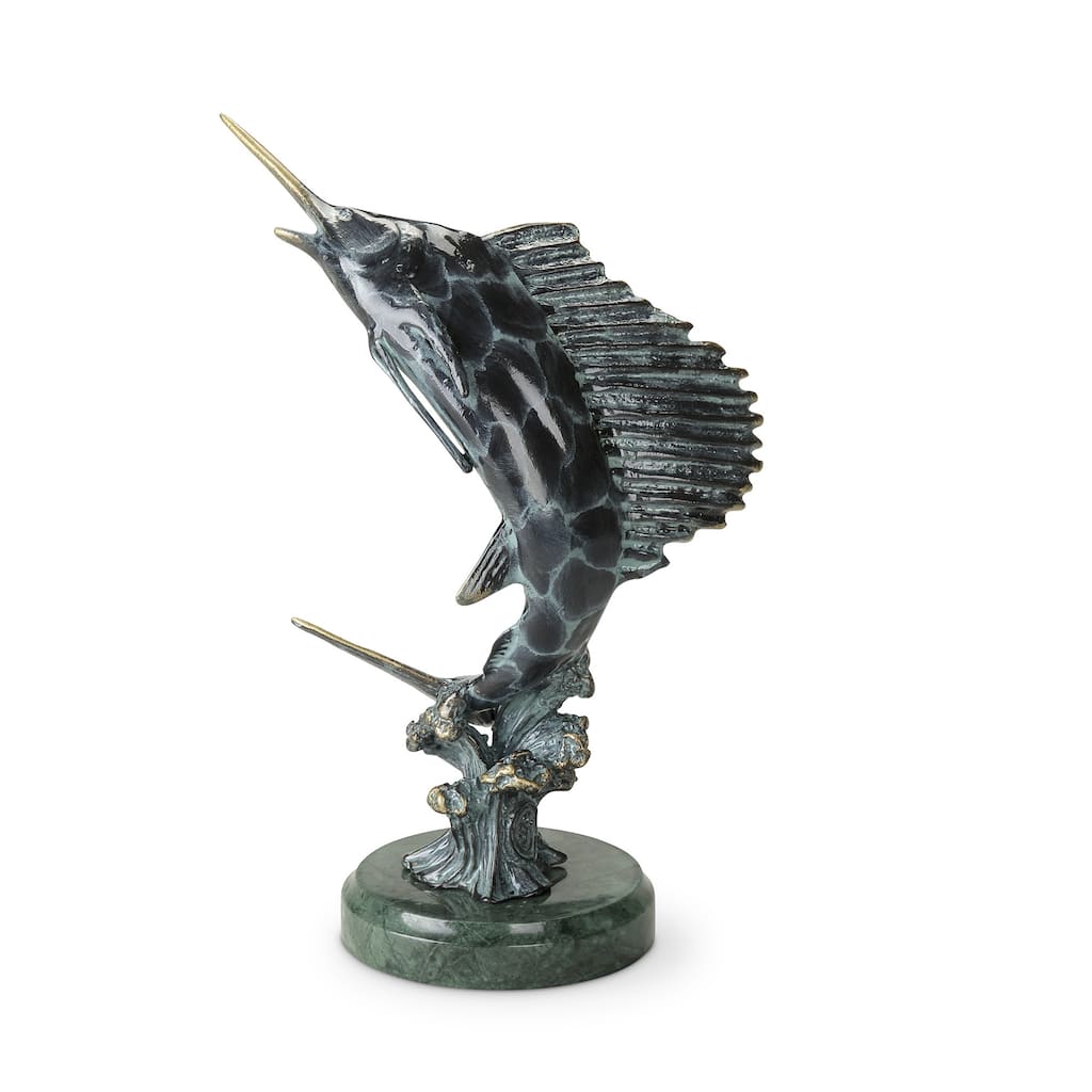 Spi Cast Aluminum Feeding Frenzy Sailfish - Silas 9" X 6" X 3.5" 1.2 - 9 X 6 X 3.5 inches