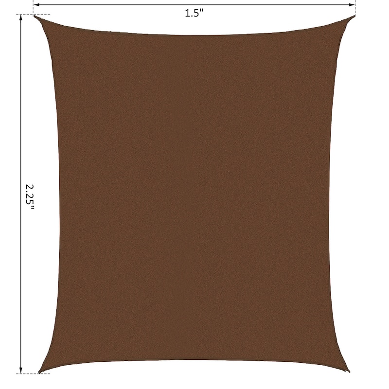 Outsunny 20' x 13' Rectangle Outdoor Patio Sun Shade Sail Canopy with D-Rings and Nylon Rope Included - Brown - 20' x 13'