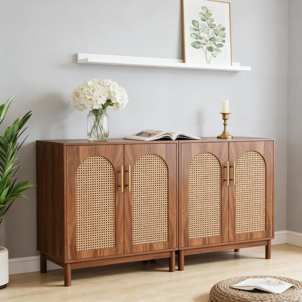 Rustic Farmhouse Style Storage Cabinet,Sideboard Buffet