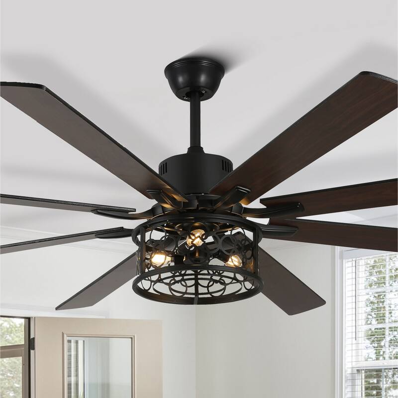 72" Antique Large Ceiling Fan with Light Kit, 8 Wood Blades Ceiling Fan, Quiet DC Motor 6 Speed w/ Remote for Living Room