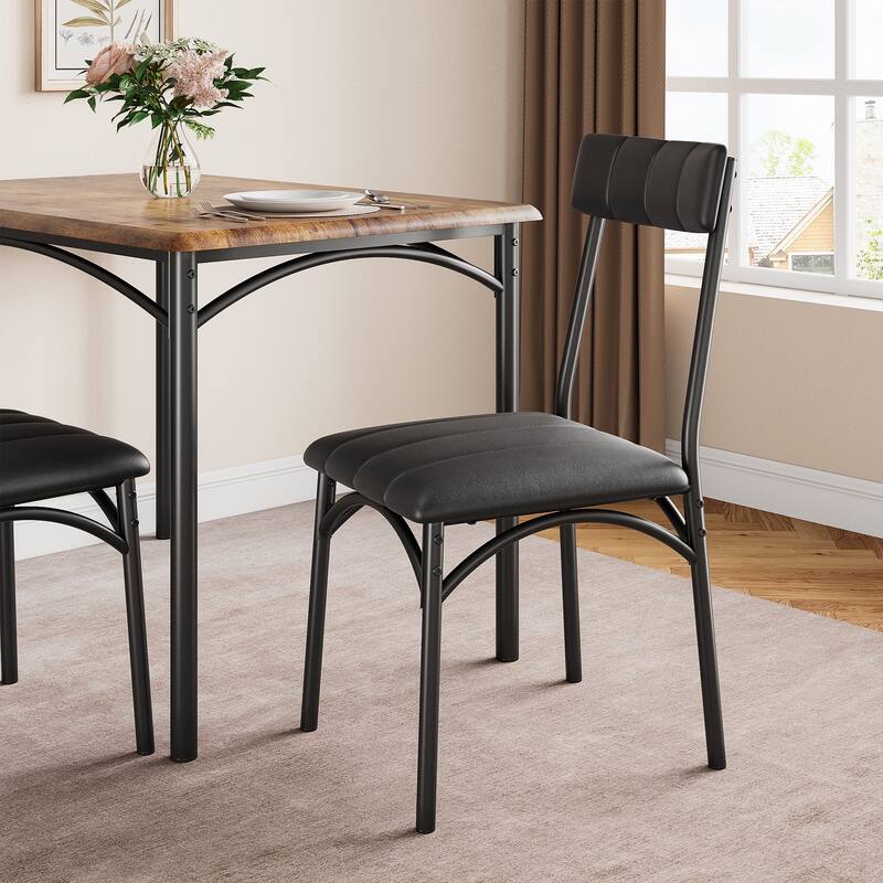Kitchen Table and Chairs for 4, Dining Table Set for 4 with Upholstered Chairs