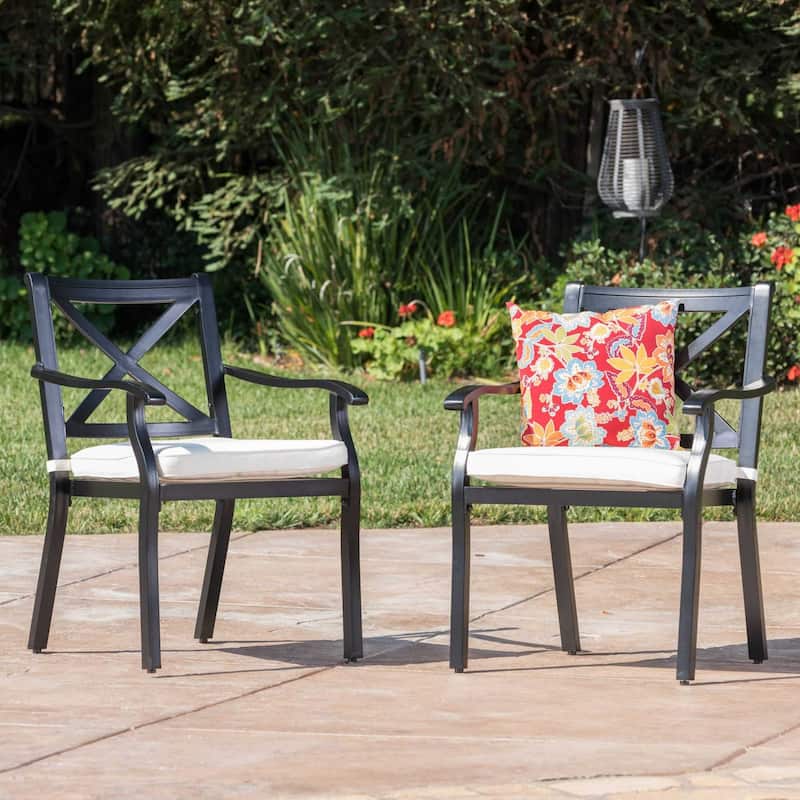 Outdoor Aluminum Dining Chairs Set Of 2