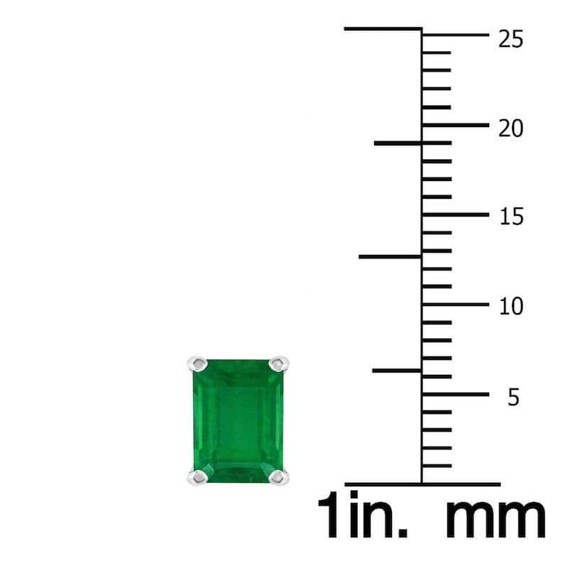Marquee 14K White Gold 6x4MM Emerald Shaped Emerald Earrings
