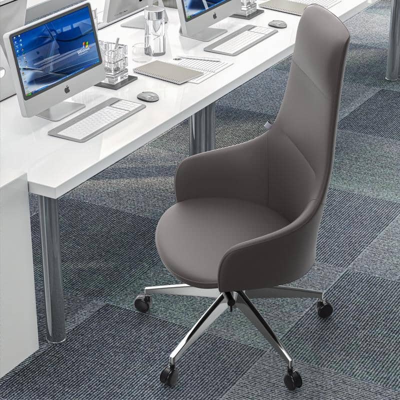 Celeste Ergonomic Adjustable Height Leather Executive Office Chair with Durable Iron Frame, and Swivel for Comfort & Support