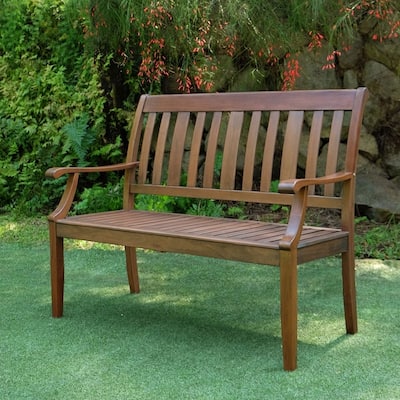Cambridge Casual Como 4ft Mahogany Bench with Dark Brown Finish