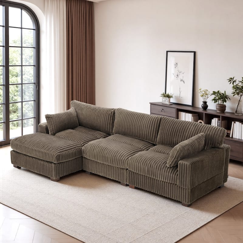 Oversized Plush Modular Sectional Sofa Set L Shaped Couch