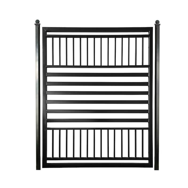 ALEKO Modern Yard Garden Barcelona Style Steel Pedestrian Gate Black