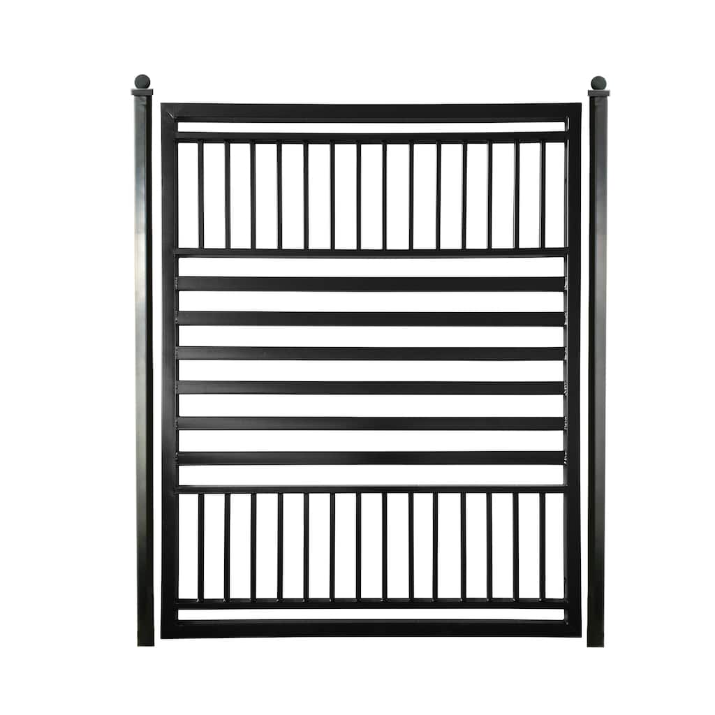 ALEKO Modern Yard Garden Barcelona Style Steel Pedestrian Gate Black