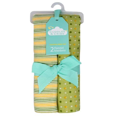 Cuddles & Cribs 2 Pack Cotton Flannel Receiving Blankets