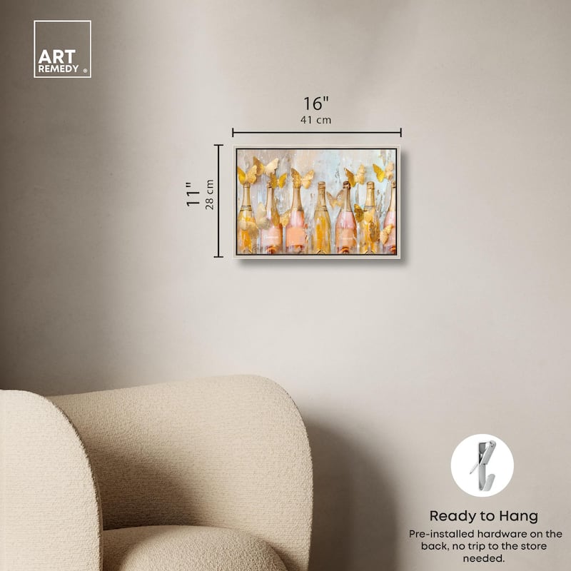 Golden Bright Campagne Line Canvas by Art Remedy