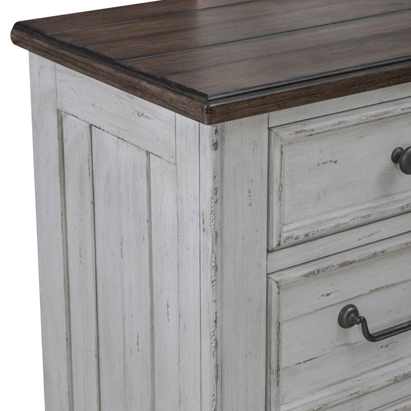 River Place Riverstone White & Tobacco Dresser