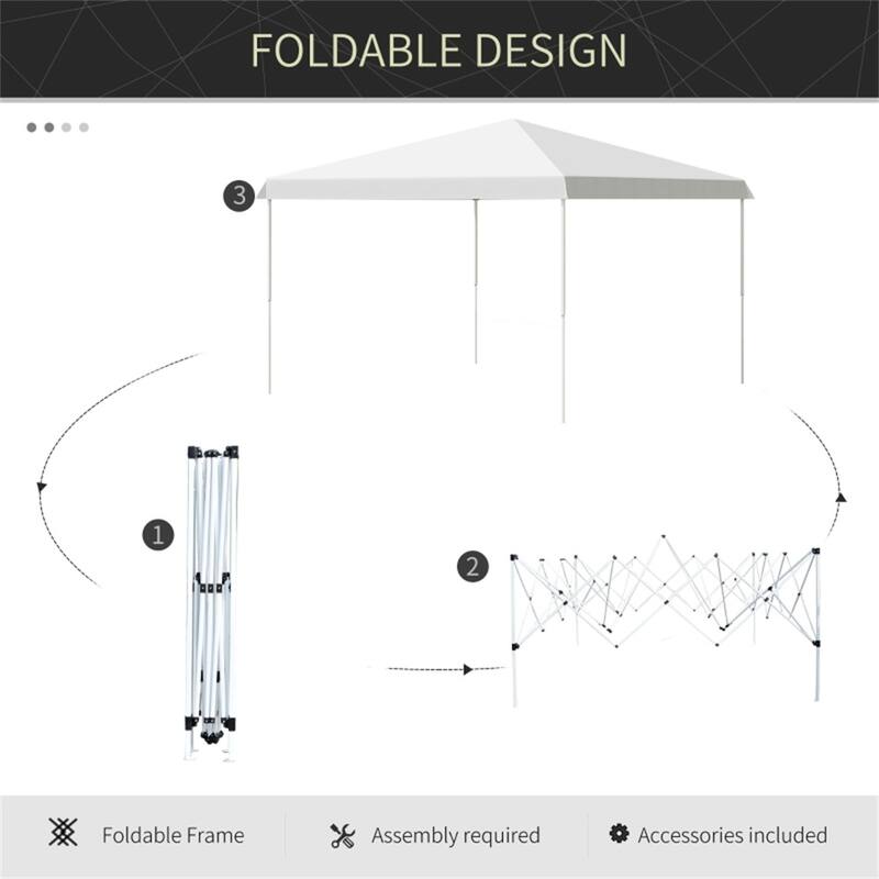 13'x13' Oxford Fabric Pop-Up Canopy Tent with Steel Frame and UV Protection for Outdoor Events - 13.1' L x 13.1' W