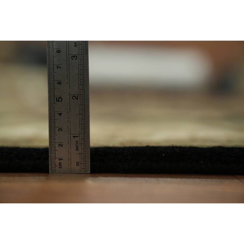 Hand Knotted Oriental 100% Wool Carpet Traditional All-Over Black Agra Area Rug - 9' 2'' X 6' 2''