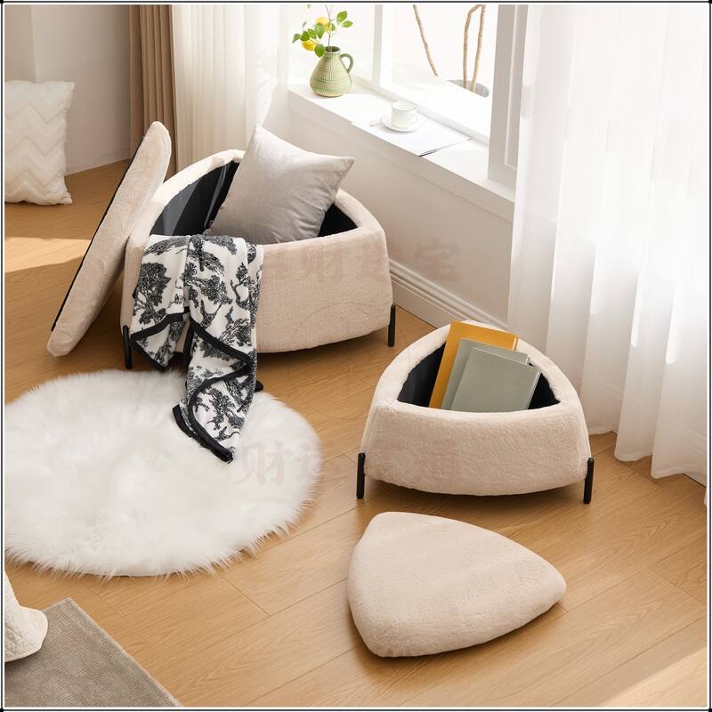29.9"Wide 2 - Piece Upholstered Storage Ottoman Set - Light Camel