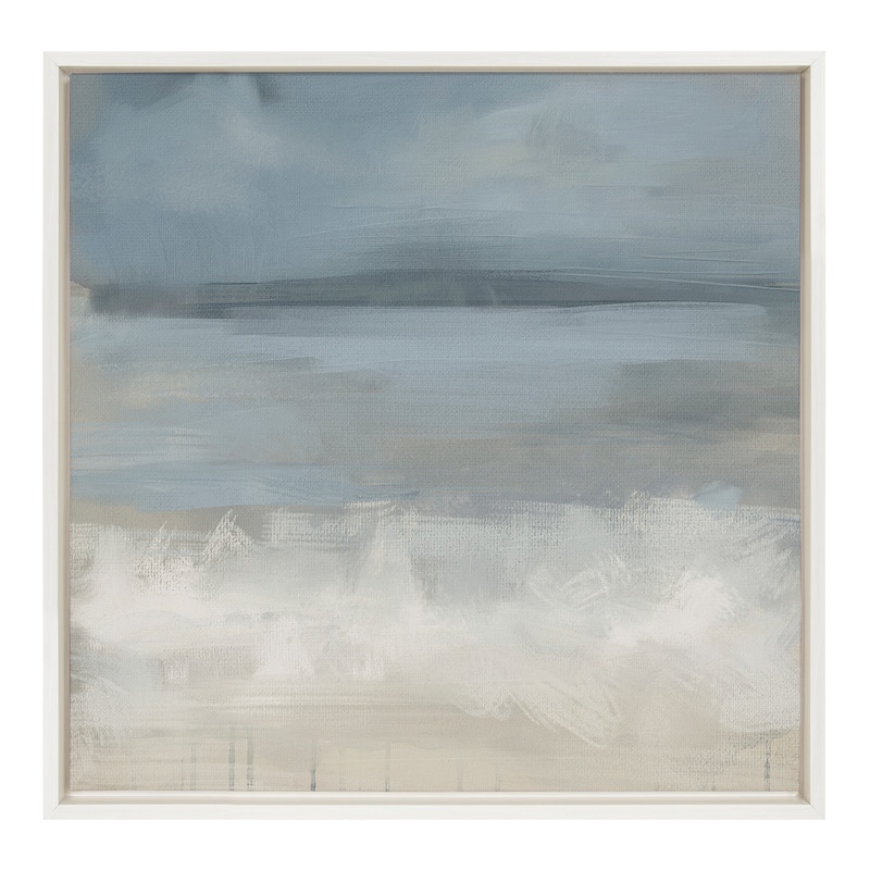 Kate and Laurel Sylvie Beaded The Blues Framed Canvas by Mary Sparrow