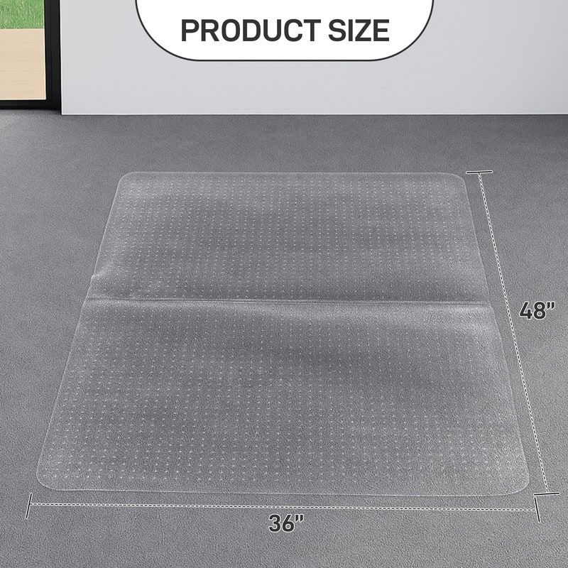36 X 48 Inches Double-fold Studded Pvc Frosted Rectangular Floor Mat