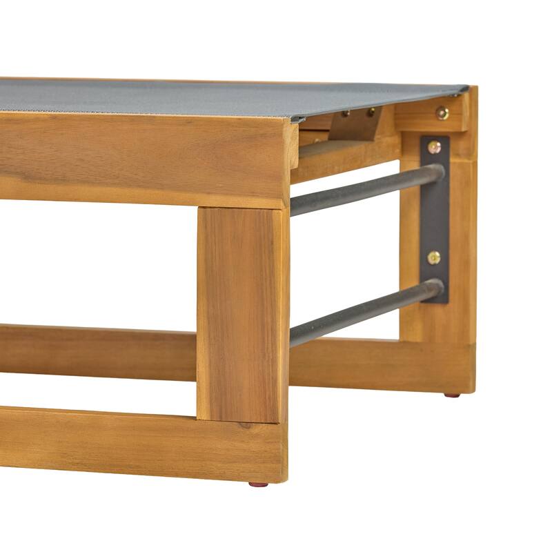 Emile Outdoor Mesh and Wood Chaise Lounge (Set of 2) by Christopher Knight Home