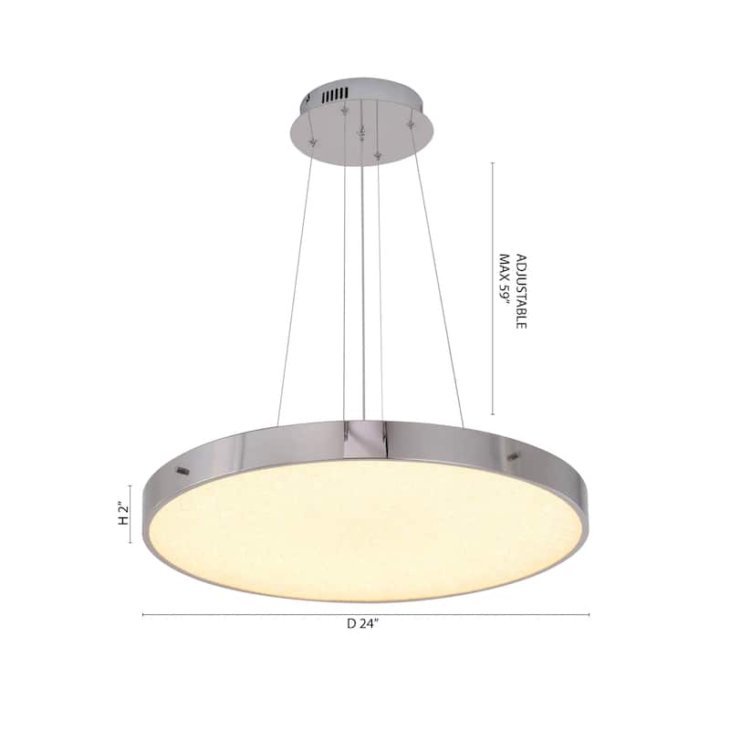 1-Light Chrome LED Chandelier With A Clear Acrylic Beaded Diffuser