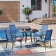 preview thumbnail 28 of 174, Patio Dining Set, Outdoor Dining Table and Chairs Set with Textilene Chairs, Adjustable Umbrella Hole for Garden, Backyard