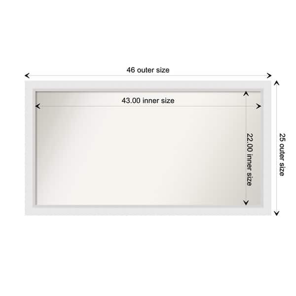 dimension image slide 75 of 93, Wall Mirror Choose Your Custom Size - Extra Large, Blanco White Wood