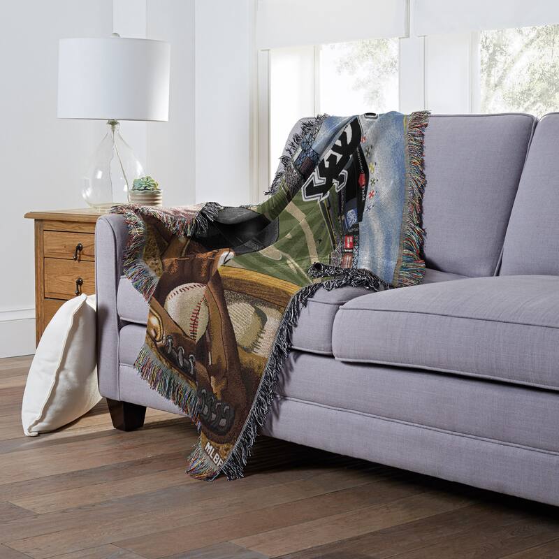 MLB Woven Tapestry Throw Blanket