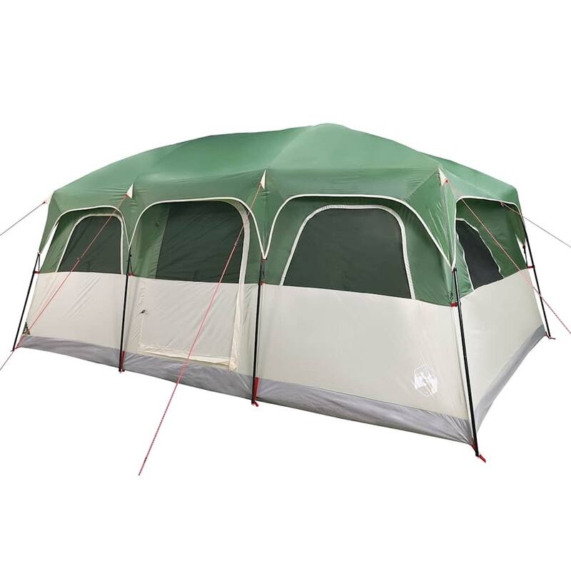 vidaXL Family Tent Cabin 10-Person Green Waterproof - 191.7" x 131.9" x 87.8"/85.8"