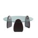 preview thumbnail 3 of 4, Manhattan Comfort Artesia Glass Top Wood Coffee Table