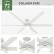 preview thumbnail 10 of 15, Hunter 72" Solaria Outdoor Damp-Rated Ceiling Fan with LED Light, Wall Control - Industrial, Modern - ENERGY STAR!