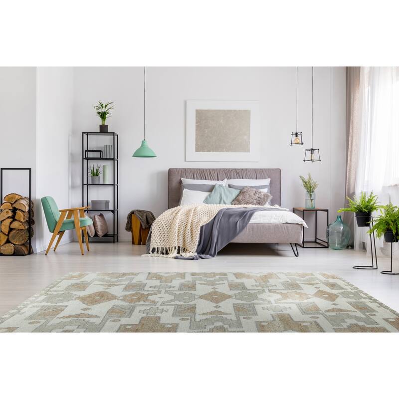 Home Decor Ivory Hand-Knotted Wool Oushak Rug by EORC Luxurious and Elegant Area Rug for Enhancing the Timeless Beauty of You - 8' x 10' - Ivory