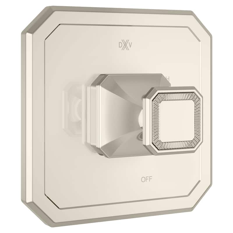 DXV Belshire Pressure Balance Shower Valve Trim with Cushion Handles - Platinum Nickel