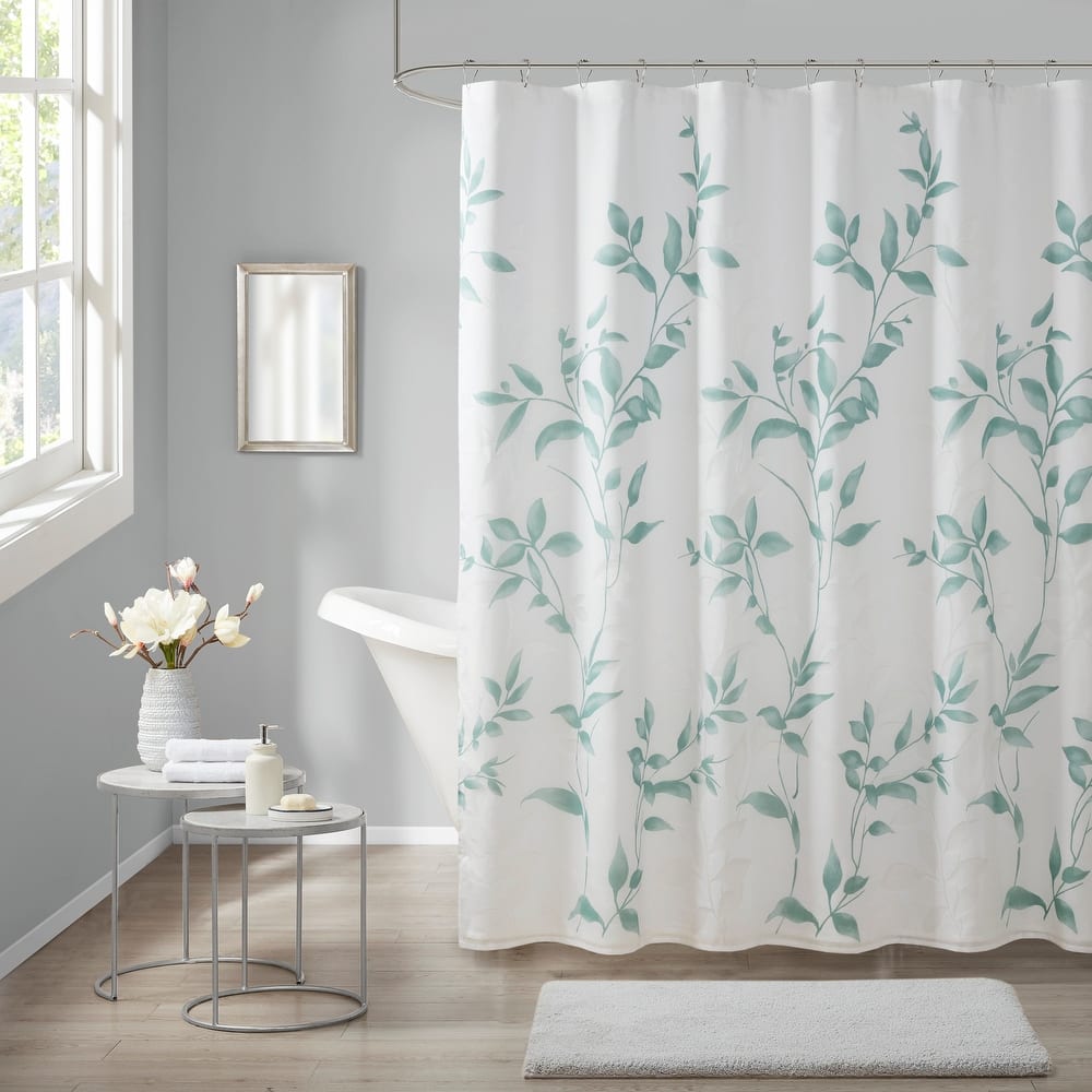 Madison Park Cecily Burnout Printed Shower Curtain