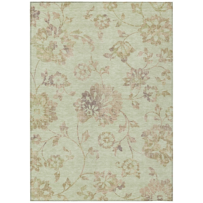 HomeRoots Floral Transitional Rectangle Outdoor Rug