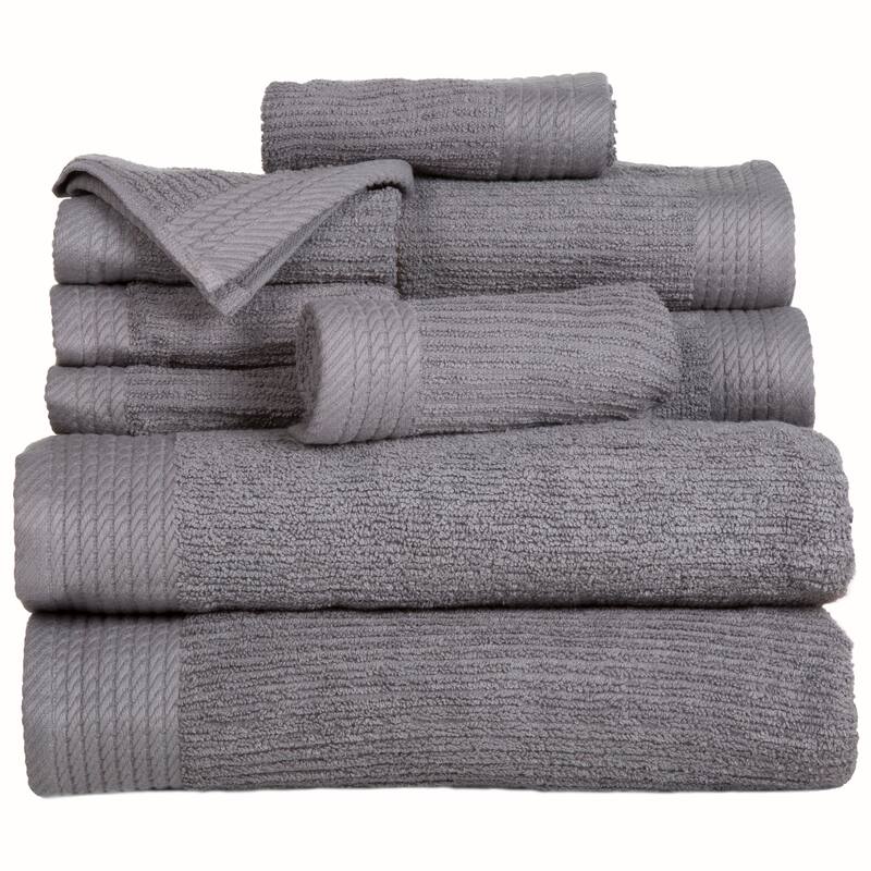 10-Piece Bath Towel Set by Lavish Home (Silver)