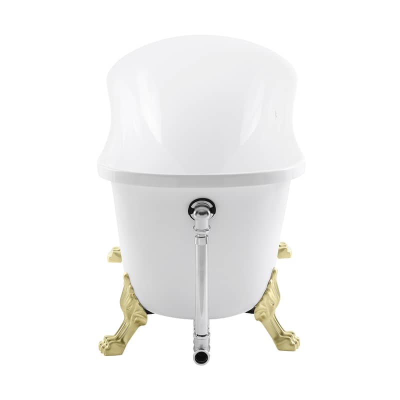 Caché Single Slipper, Clawfoot Soaking Acrylic Bathtub