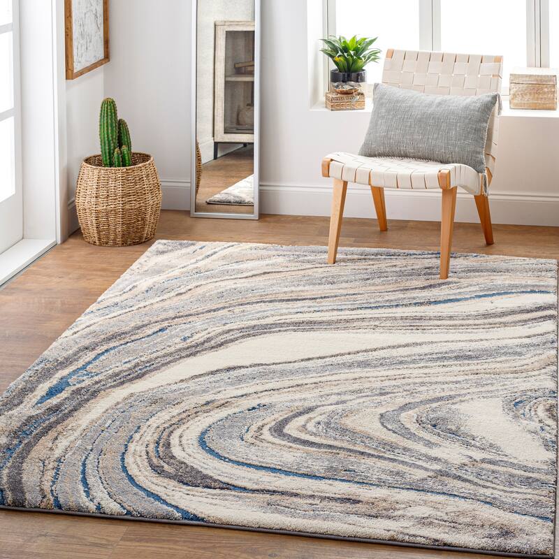 Artistic Weavers Amabella Modern Abstract Plush Area Rug - 4' 3" x 5' 7" - Grey/Beige