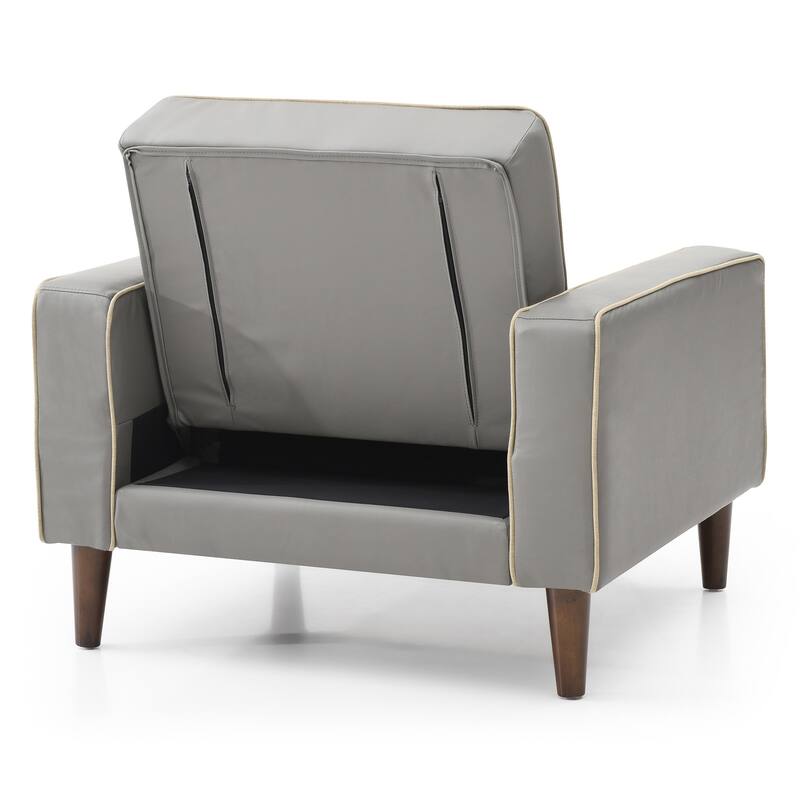 Tufted Accent Chair with Sleeper Conversion - 36" - Gray