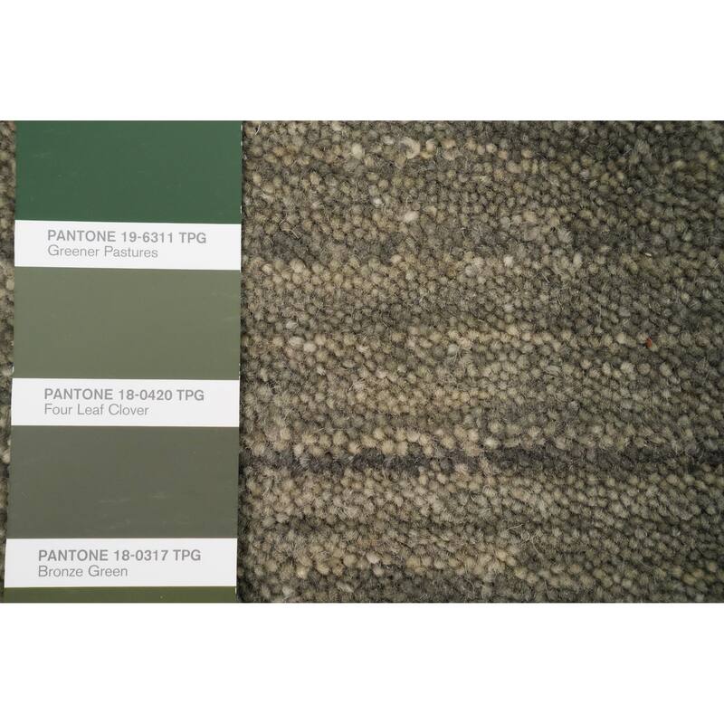 Hand Knotted Oriental 100% Wool Carpet Tribal Animal Pictorial Green Gabbeh Runner Rug - 9' 8'' X 2' 4''