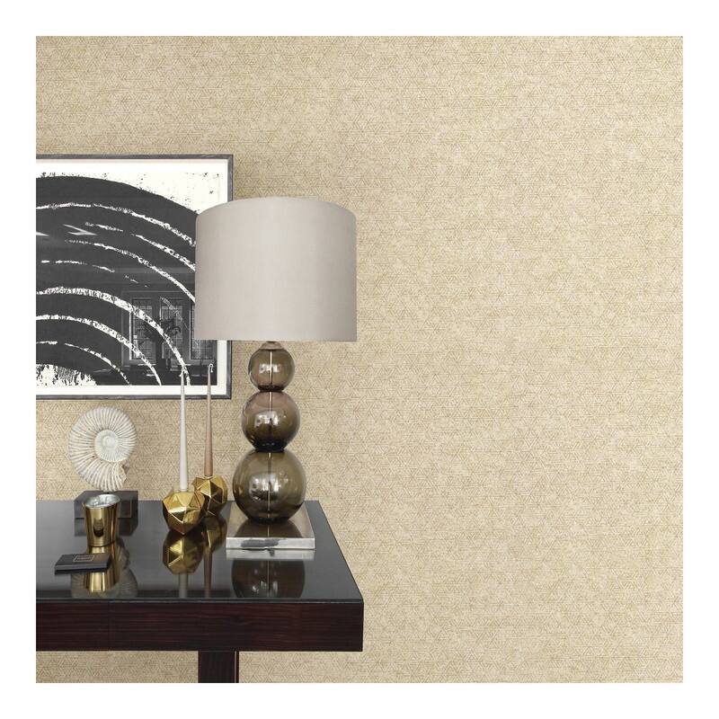 Brewster Cosmic Champagne Geometric Wallpaper - 21 x 396 x 0.025