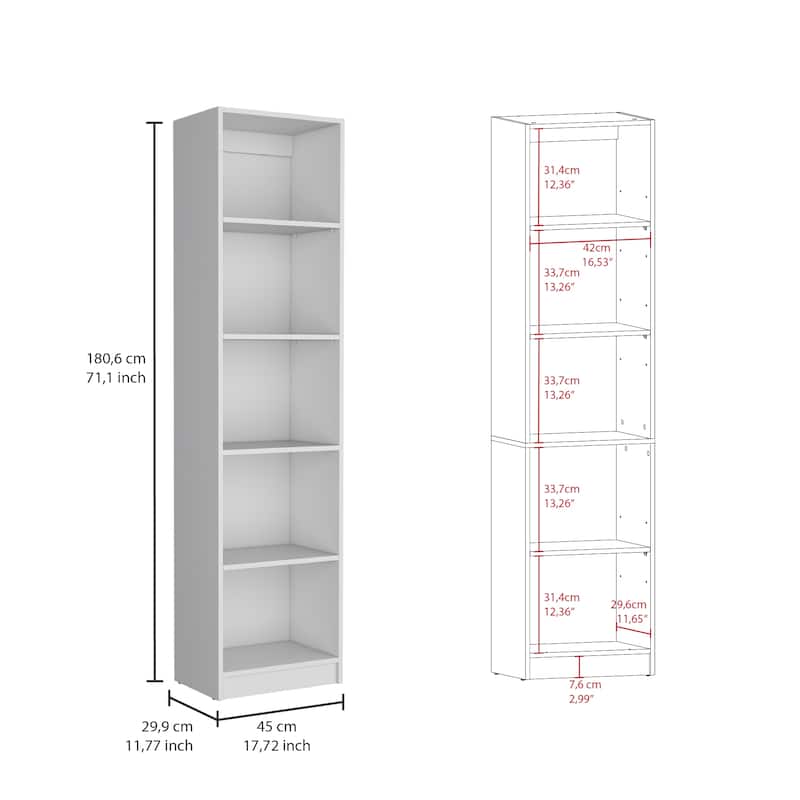 2 Piece 2 Piece Home Bookcase Set, 42" Wide with 8 Shelves and Double Door Cabinet, Living Room Set