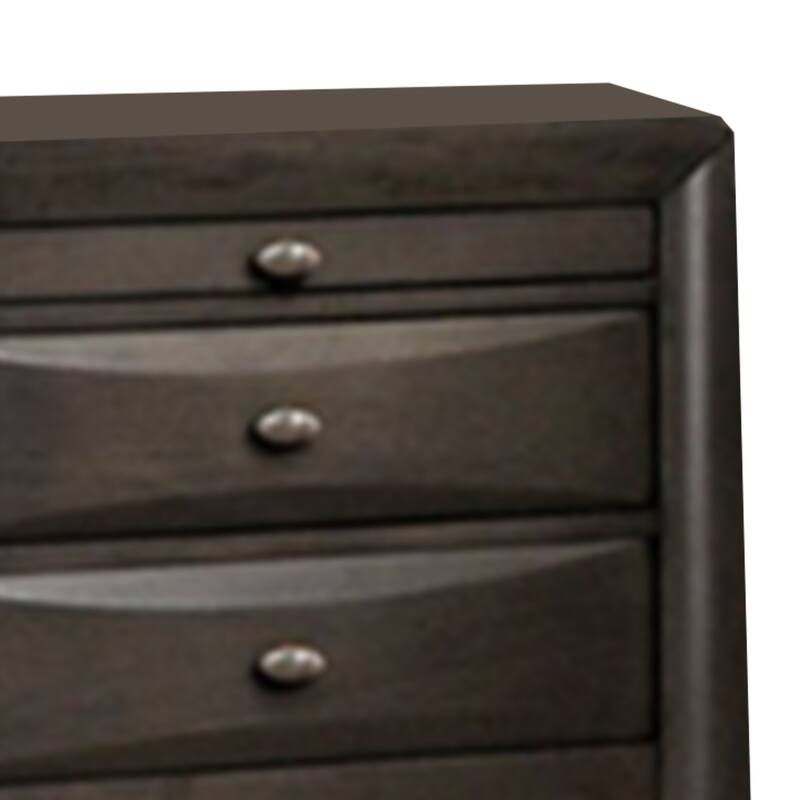 Gray/Nickel 3 Drawer 25.5 in. W Nightstand with Sturdy Knob Pulls