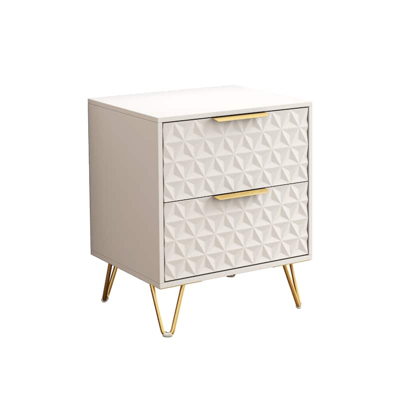 Set of 2 Nightstand Storage Cabinet with Drawers, File Cabinet Bedside Table Lamp Table Dressing Table