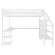 preview thumbnail 23 of 32, Metal Loft Bed Frame with Staircase Built-in Wardrobe, Light Strip, Underbed L Shaped Desk, Shelves and Charging Station