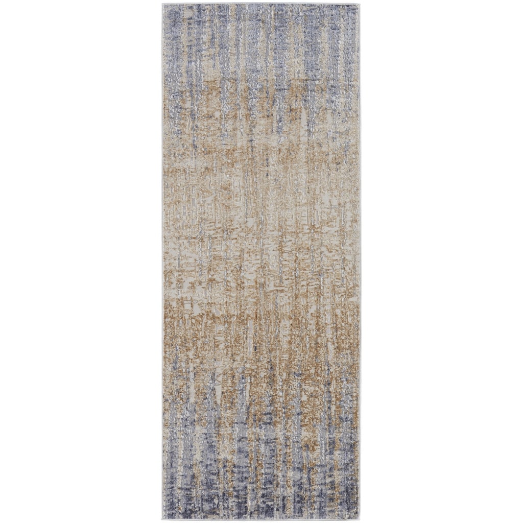 Wumo Power Loomed Distressed Abstract Area Rug By HomeRoots - 12' Runner