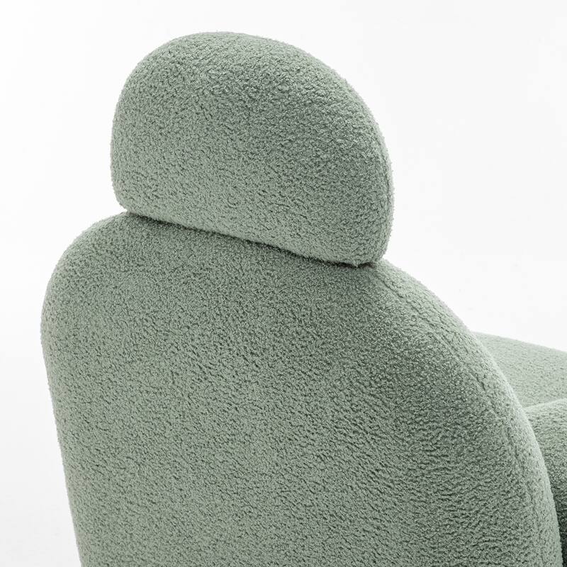 SEYNAR Modern Faux Sherpa Upolstered High Back Armless Accent Chair