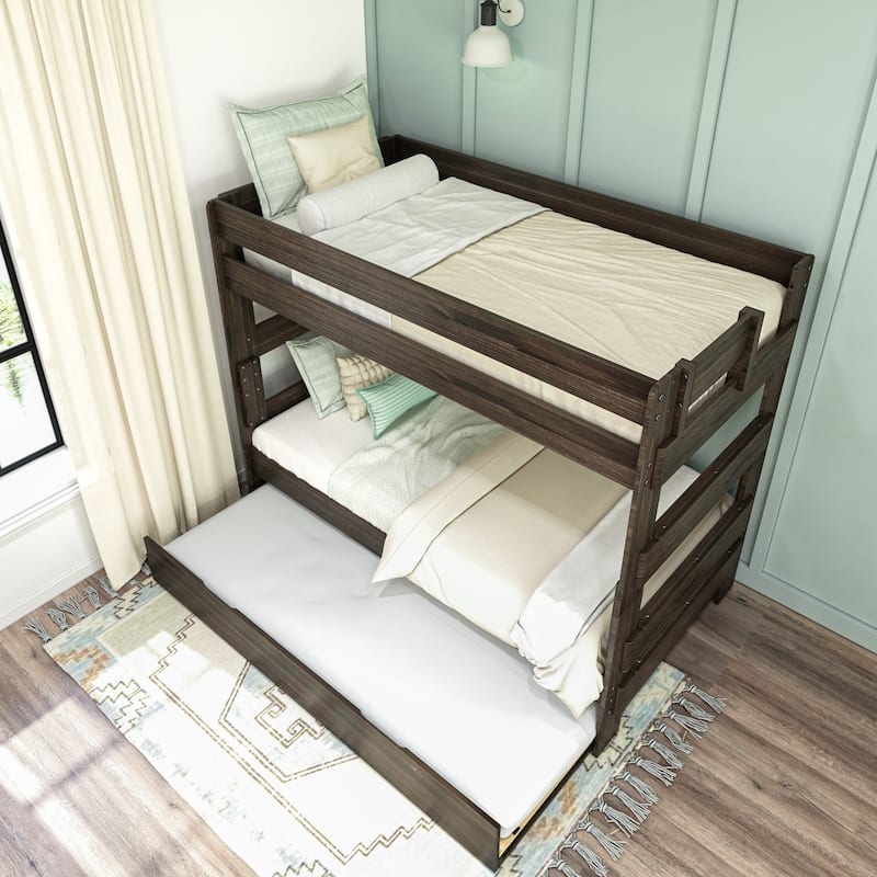 Max and Lily Farmhouse Twin over Twin Bunk Bed with Trundle